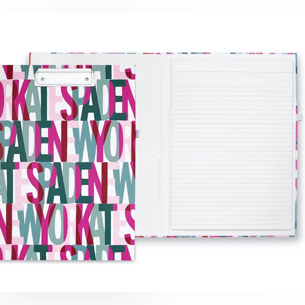 NWT Kate Spade Layered Logo Clipboard Folio with Low Profile Clip & Pen Loop